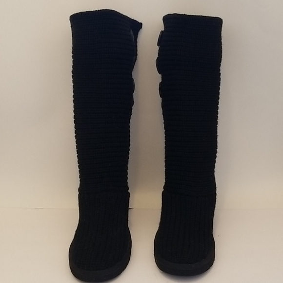 UGG Classic Cardy II Knit Boot Size 7 Black - Picture 9 of 17